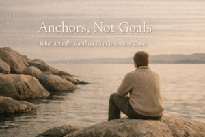 Calm image representing anchors and stability during uncertain times rather than goal-driven pressure
