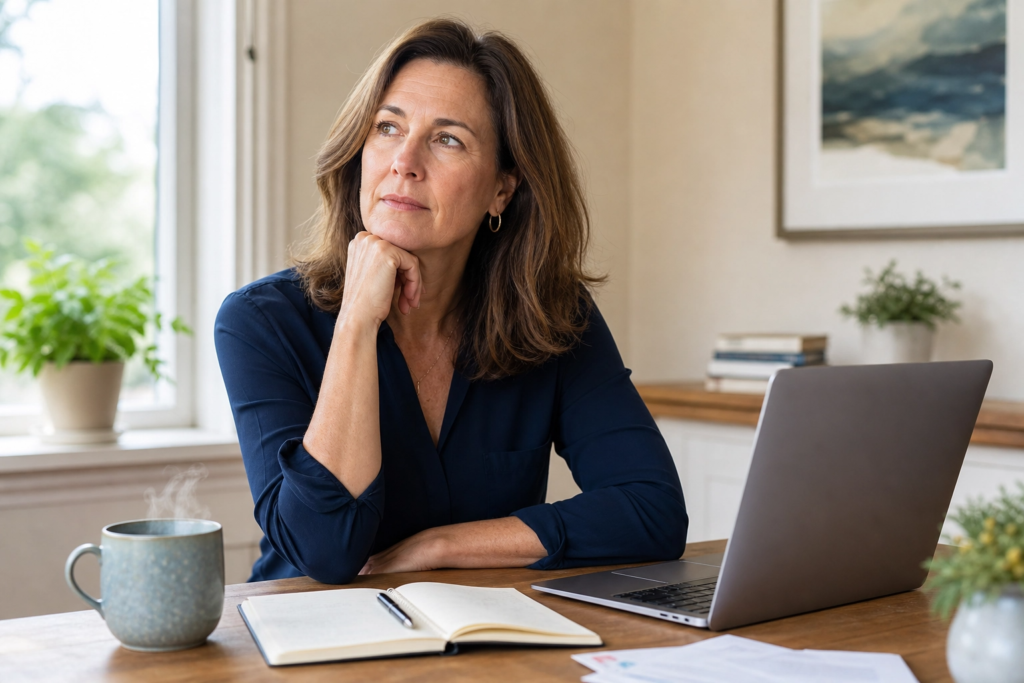 woman procrastinating at laptop